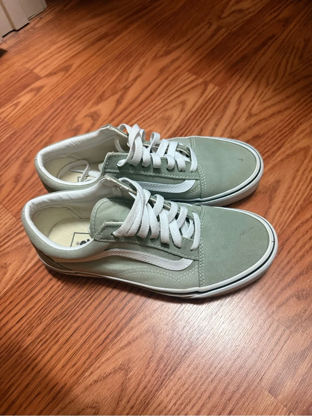 Vans Old Skool Sneakers in Sage Green and White